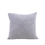 Coussin brodé feuillage en lin gris 40x40 cm | Hashtag Déco