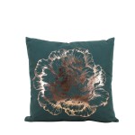 Coussin noir en coton motif fleur doré 45x45cm | Hashtag Déco