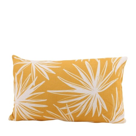 Coussin extérieur jaune feuillage 50x30cm tissu | Hashtag Déco