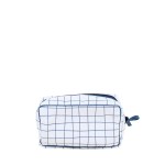 Trousse de toilette coton quadrillage bleu 24x13cm | Hashtag Déco