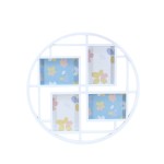 Cadre photo rond 4 vues blanc en bois 36cm | Hashtag Déco