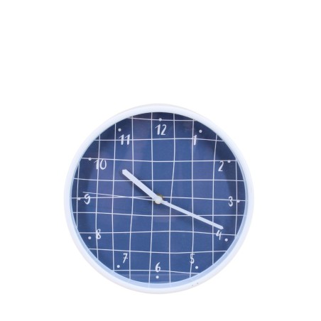 Horloge murale ronde bleu et blanc 25cm | Hashtag Déco