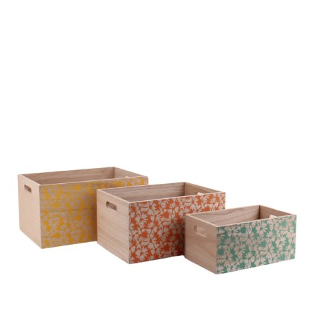 Set de 3 caisses fleuris bois colorées | Hashtag Déco