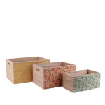 Set de 3 caisses fleuris bois colorées | Hashtag Déco