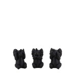 Set de 3 éléphants sages en résine noire | Hashtag Déco