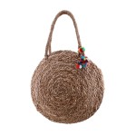 Sac rond en fibres naturelles beige | Hashtag Déco