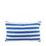 Coussin rayé coton bleu et blanc 30x50 cm | Hashtag Déco