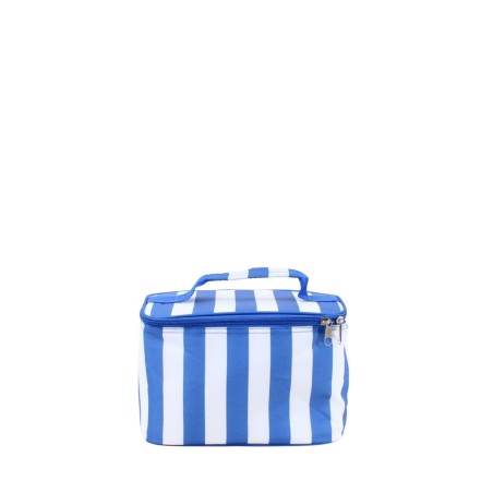 Sac glacière tissu rayé bleu blanc pratique | Hashtag Déco