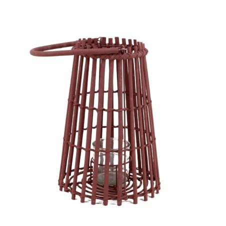 Lanterne en rotin conique beige 30cm | Hashtag Déco