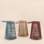 Lanterne en rotin conique beige 30cm | Hashtag Déco