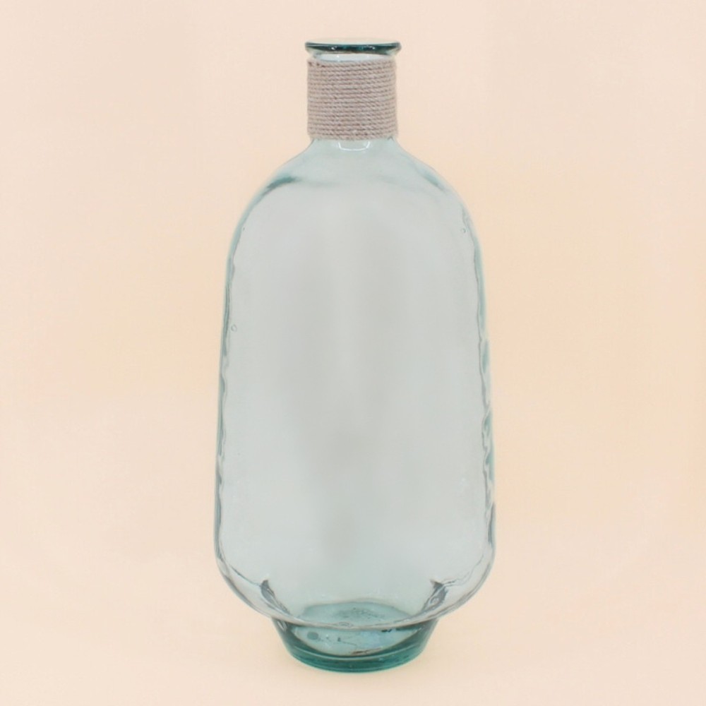 Vase dame jeanne verre recyclé naturel | Hashtag Déco