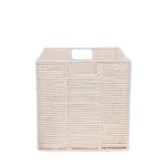 Cube rangement pliable blanc en papier 31cm | Hashtag Déco