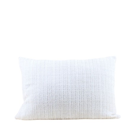 Coussin en velours blanc texturé 40x60cm | Hashtag Déco