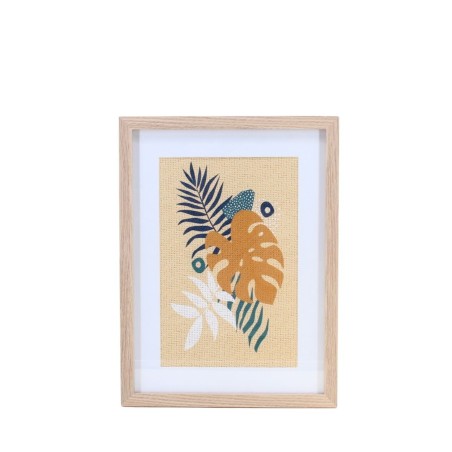 Cadre déco rotin coloré contour bois 40x30cm | Hashtag Déco
