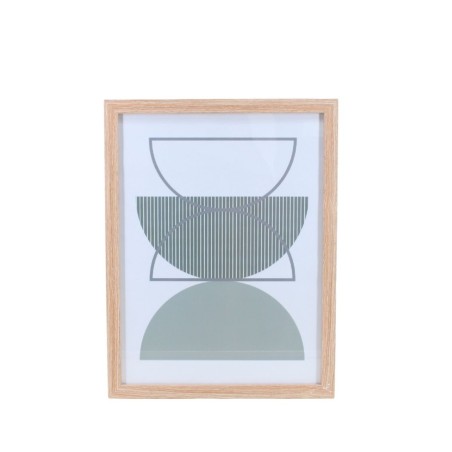 Cadre déco bois géométrique vert 43x33cm | Hashtag Déco