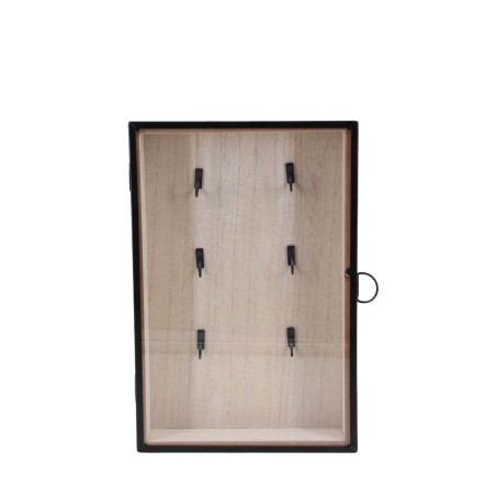Boite à clés vitrée bois blanc 30x20cm | Hashtag Déco