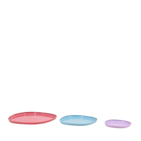 Set de 3 plateaux forme organique en métal coloré
