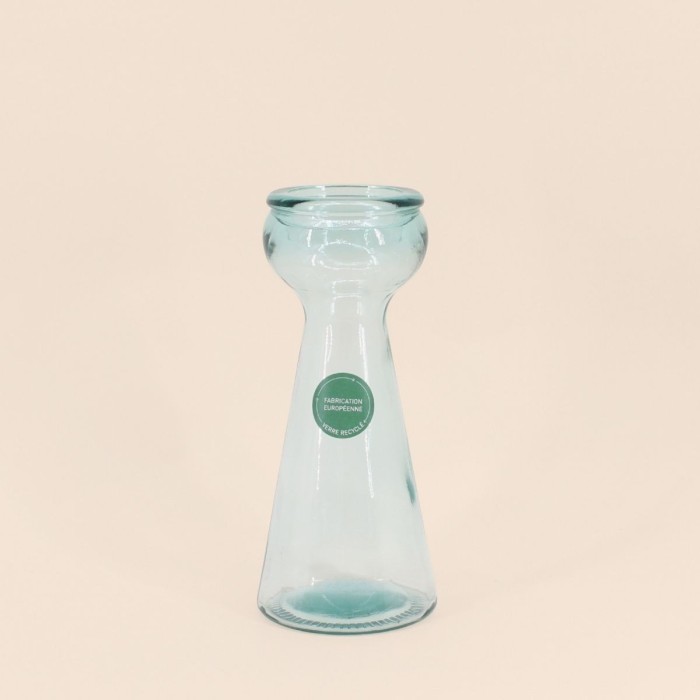 Chandelier conique verre recyclé 30cm transparent | Hashtag Déco