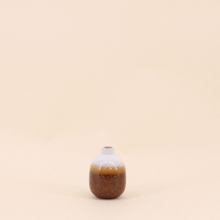 Vase en email marron 10cm | Hashtag Déco