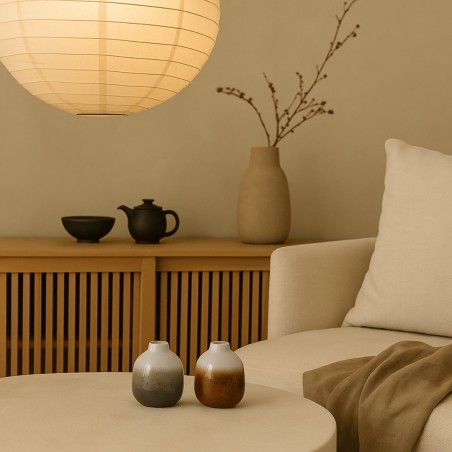 Vase en émail gris élégant 10cm | Hashtag Déco