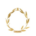 Bougeoir rond 30cm feuilles dorées métal | Hashtag Déco