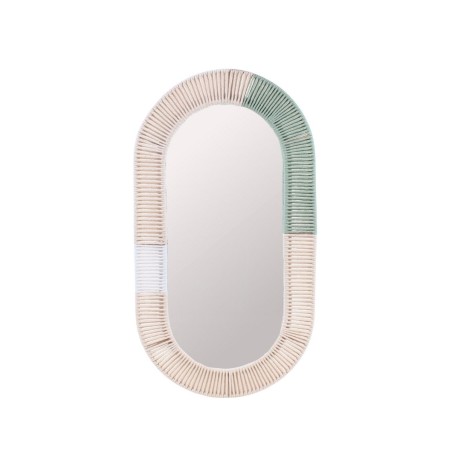 Miroir ovale corde beige 55x30cm | Hashtag Déco