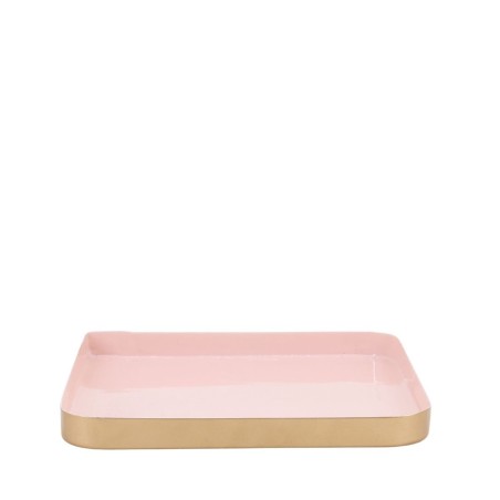 Plateau carré métal rose 25x25cm | Hashtag Déco