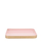 Plateau carré métal rose 25x25cm | Hashtag Déco