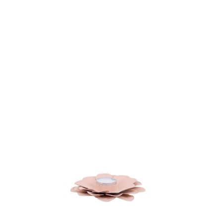 Bougeoir fleur métal rose 13cm élégant | Hashtag Déco