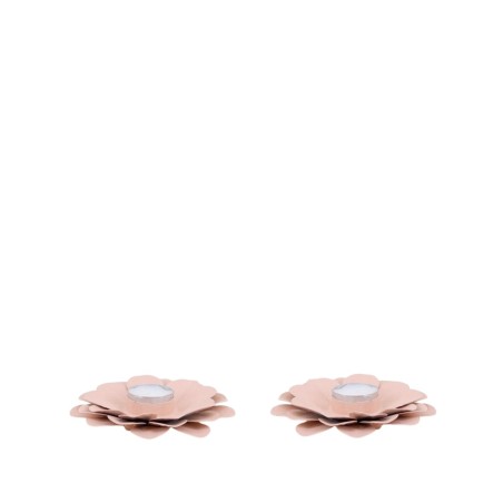 Lot de 2 bougeoirs fleurs roses métal | Hashtag Déco