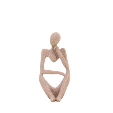 Statuette penseur marbre beige 23cm | Hashtag Déco