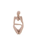 Statuette penseur marbre beige 23cm | Hashtag Déco