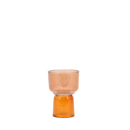 Bougeoir double entrée verre transparent 15cm | Hashtag Déco