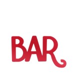 Mot décoratif bar rouge en métal 50x30cm | Hashtag Déco
