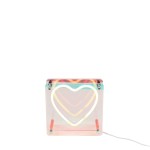 Cadre néon coeur 3D coloré 15x15cm