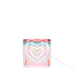 Cadre néon double coeur coloré 15x15cm