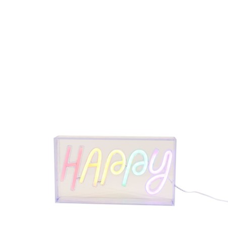 Cadre néon Happy multicolore 23x13cm