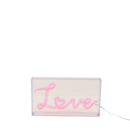Cadre néon Love rose 23x13cm