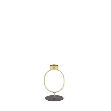 Bougeoir en métal doré 16cm