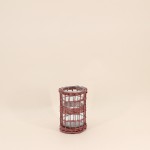 Photophore en rotin orange 15cm pour votre intérieur | Hashtag Déco