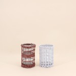 Set de 2 photophores rotin coloré 15cm | Hashtag Déco