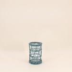 Photophore en rotin vert 15cm unique | Hashtag Déco