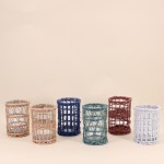 Set de 2 photophores rotin coloré 15cm | Hashtag Déco