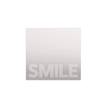Miroir déco smile carré bois naturel 20x20cm | Hashtag Déco