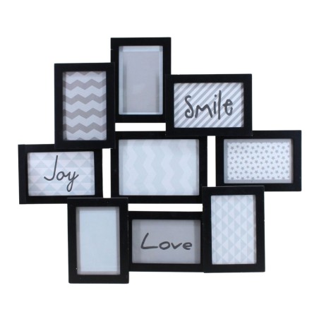 Cadre photos 9 vues bois noir 56,5x50cm | Hashtag Déco
