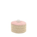 Boite à bijoux ronde en fibres naturelles beige | Hashtag Déco