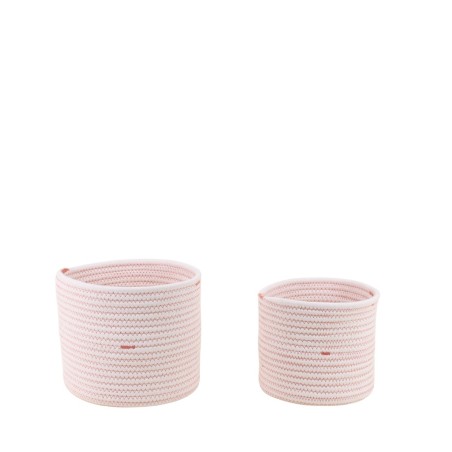 Lot de 2 paniers corde blanc et terracotta | Hashtag Déco