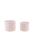 Lot de 2 paniers corde blanc et terracotta | Hashtag Déco