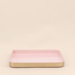 Plateau carré métal rose 25x25cm | Hashtag Déco