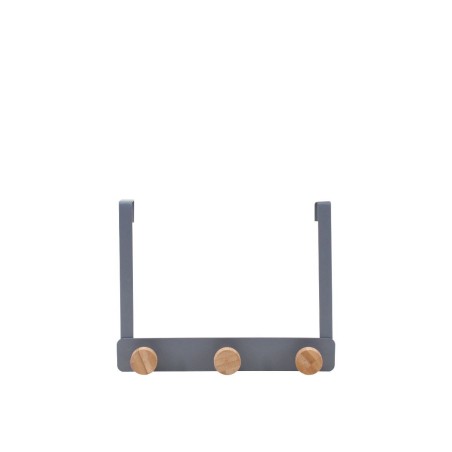 Patère de porte métal noir 3 têtes 25cm | Hashtag Déco